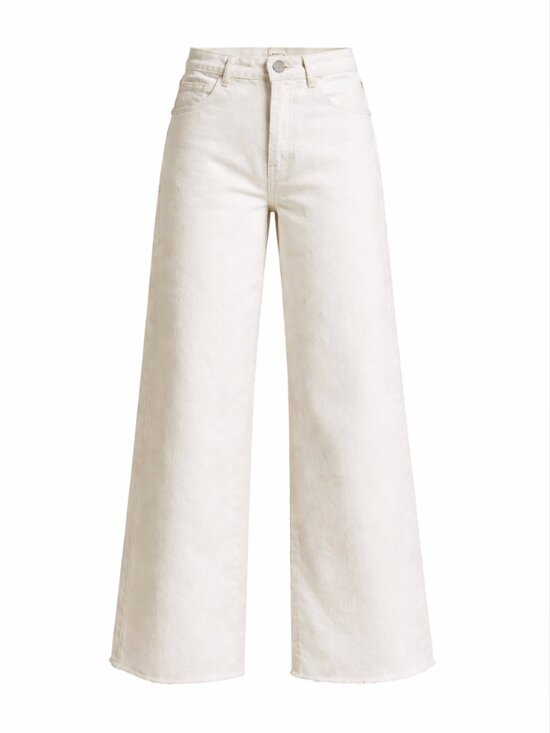 H&M Denim - H&M • White wide-leg cropped culotte jeans